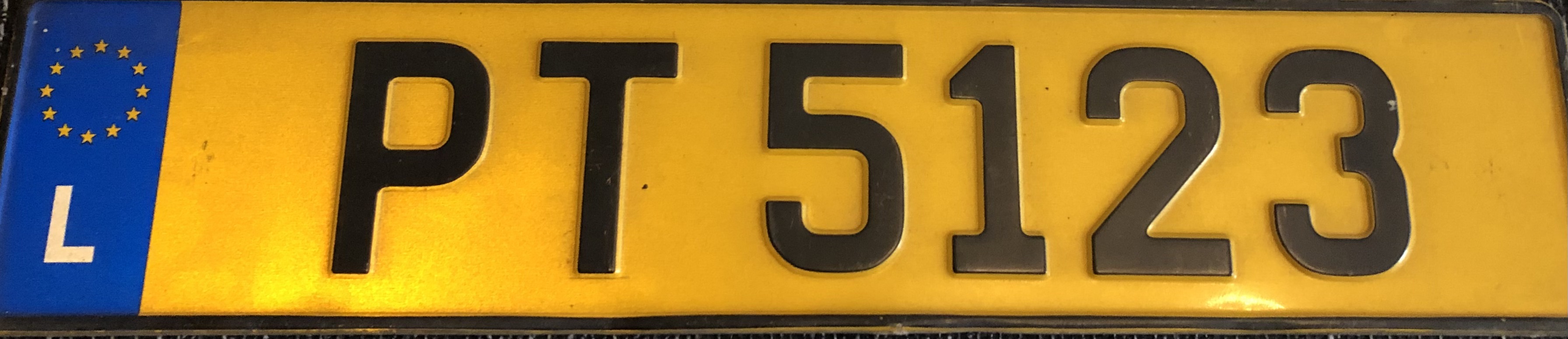 Luxembourg license plate PT5123