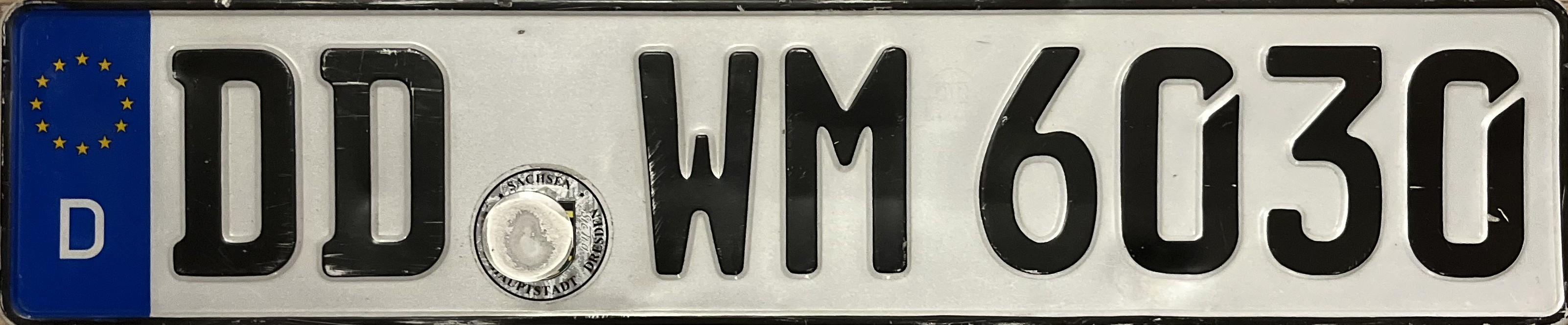 Germany license plate DD WM 6030