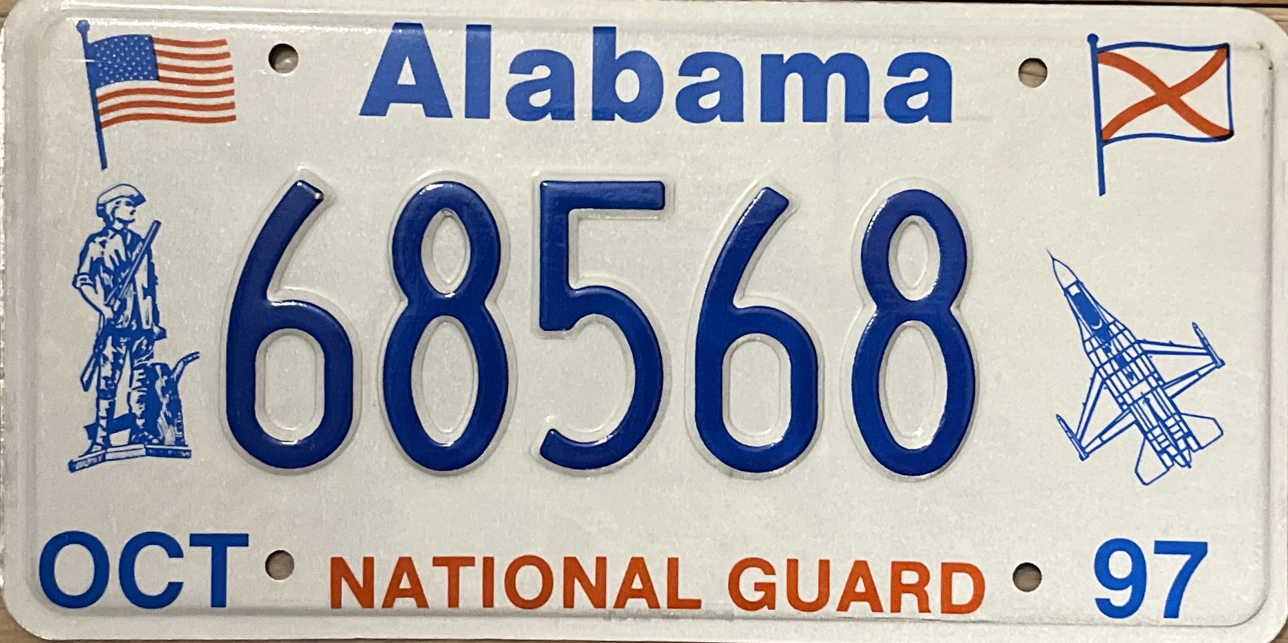 United States license plate 68568