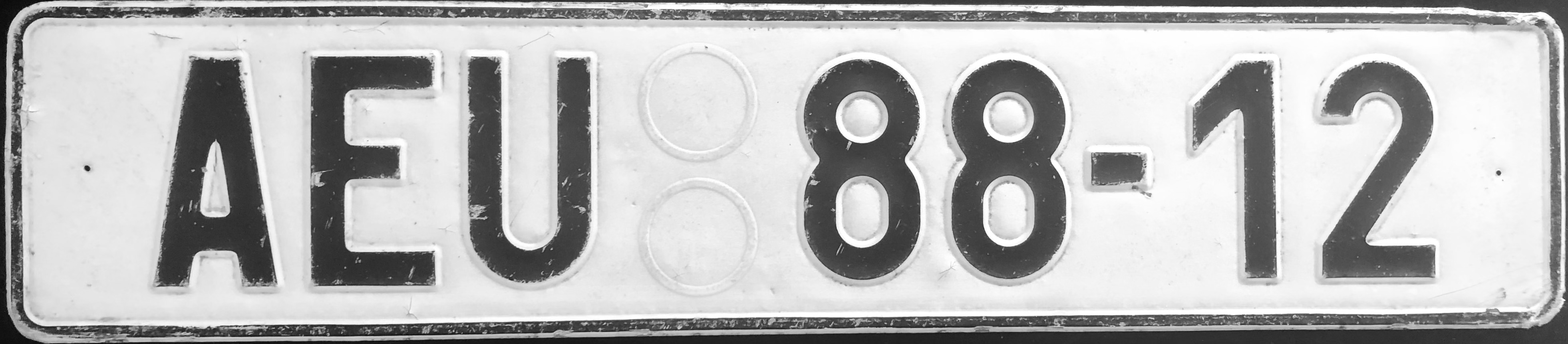 Czech Republic license plate AEU 88-12