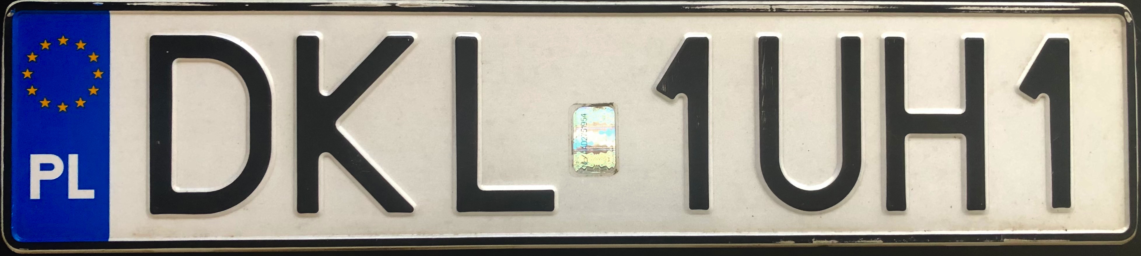 Poland license plate DKL 1UH1