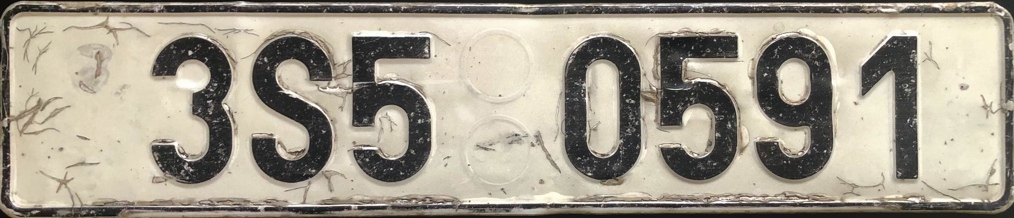 Czech Republic license plate 3S5 0591