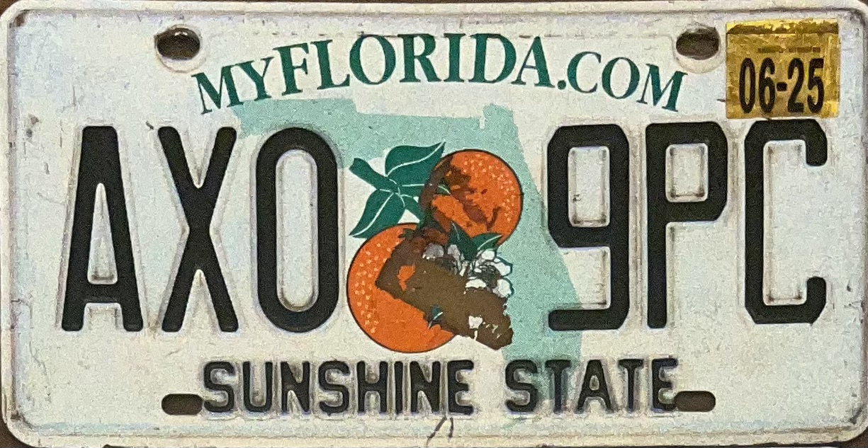 United States license plate AXO 9PC