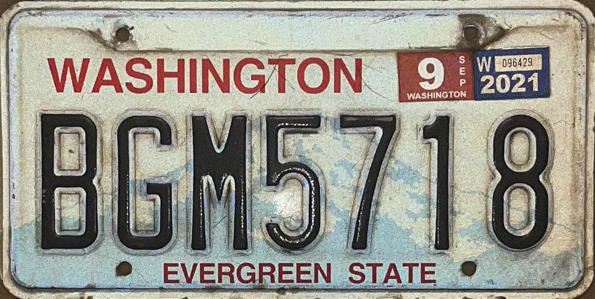 United States license plate BGM5718