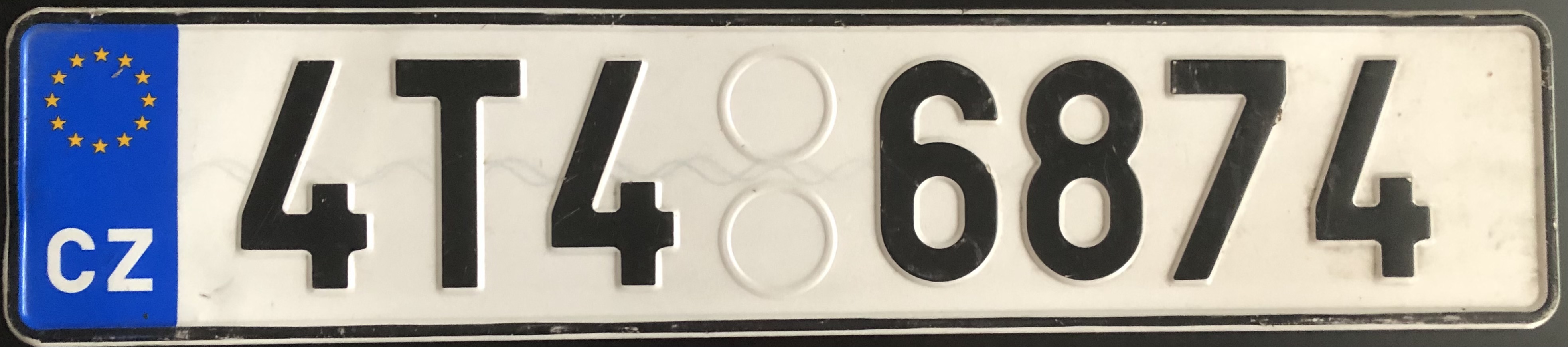 Czech Republic license plate 4T4 6874