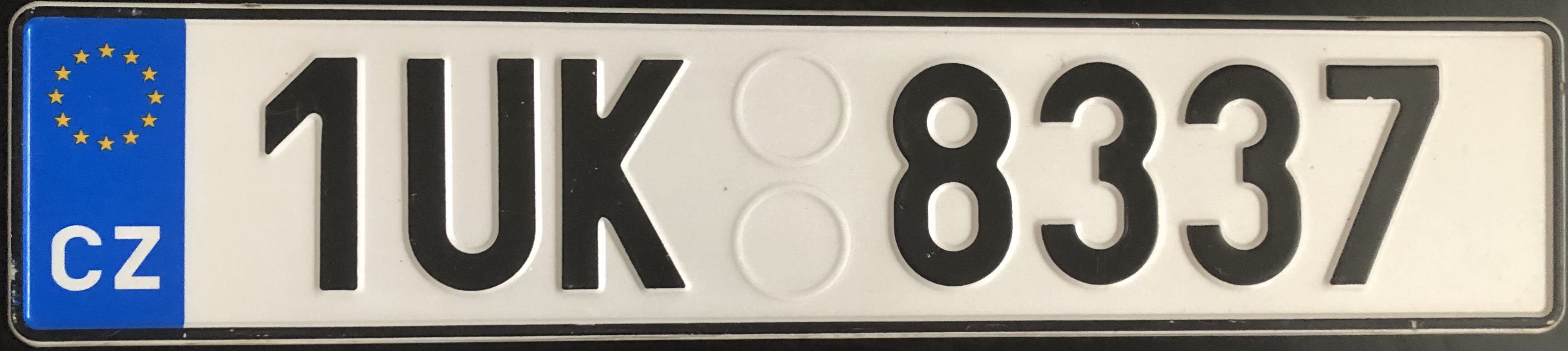 Czech Republic license plate 1UK 8337