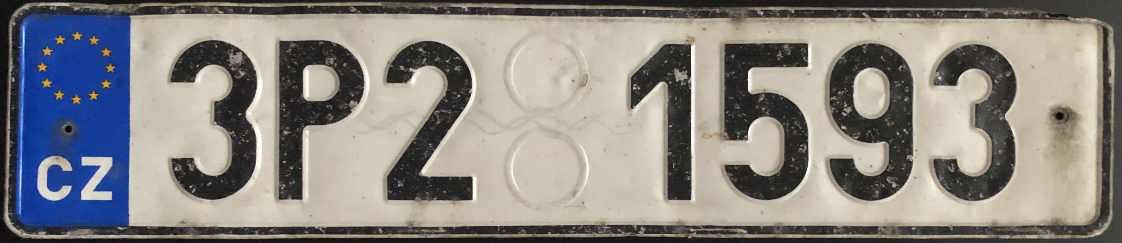 Czech Republic license plate 3P2 1593