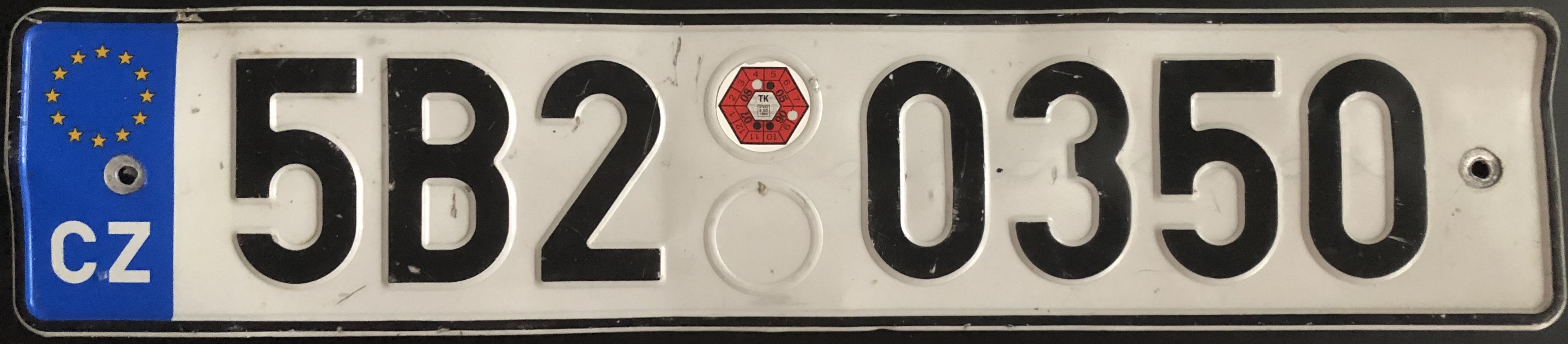 Czech Republic license plate 5B2 0350