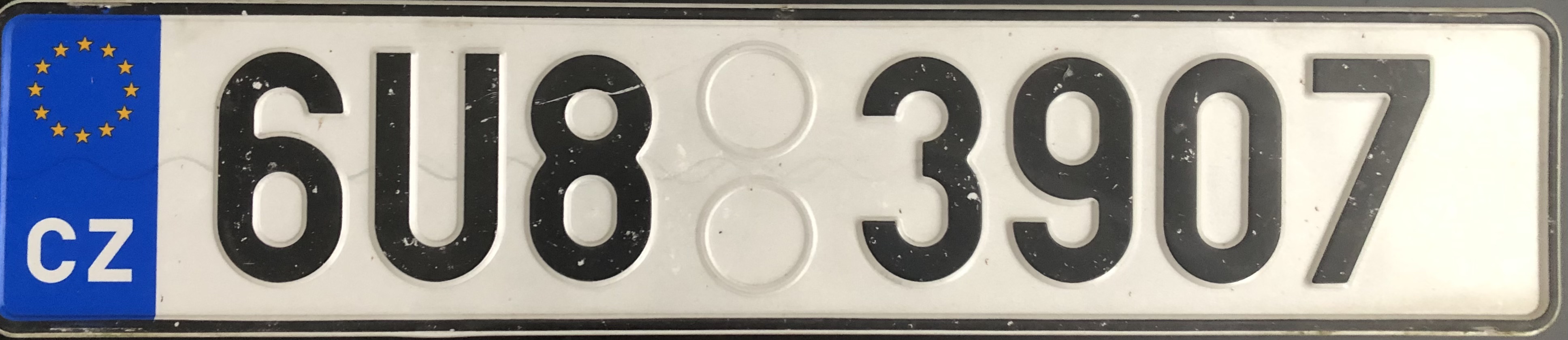 Czech Republic license plate 6U8 3907