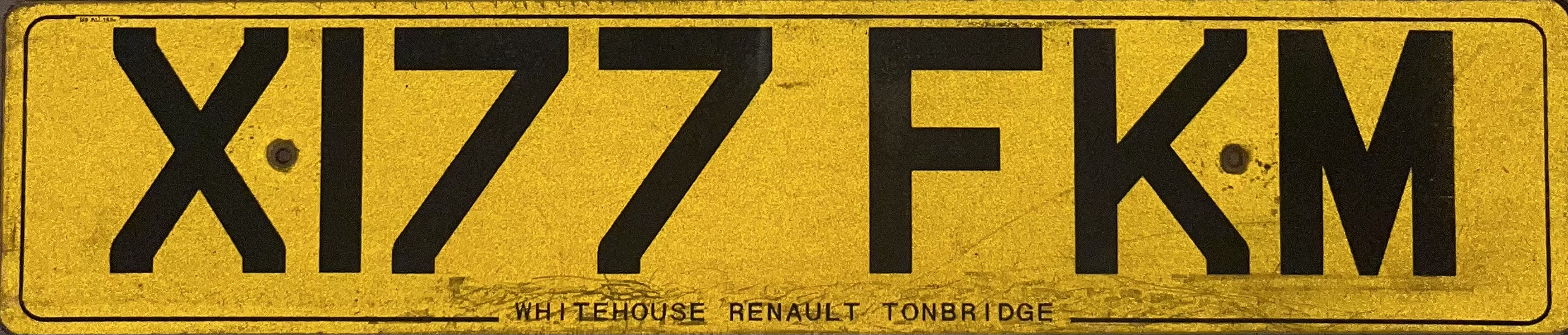 United Kingdom license plate XI77 FKM