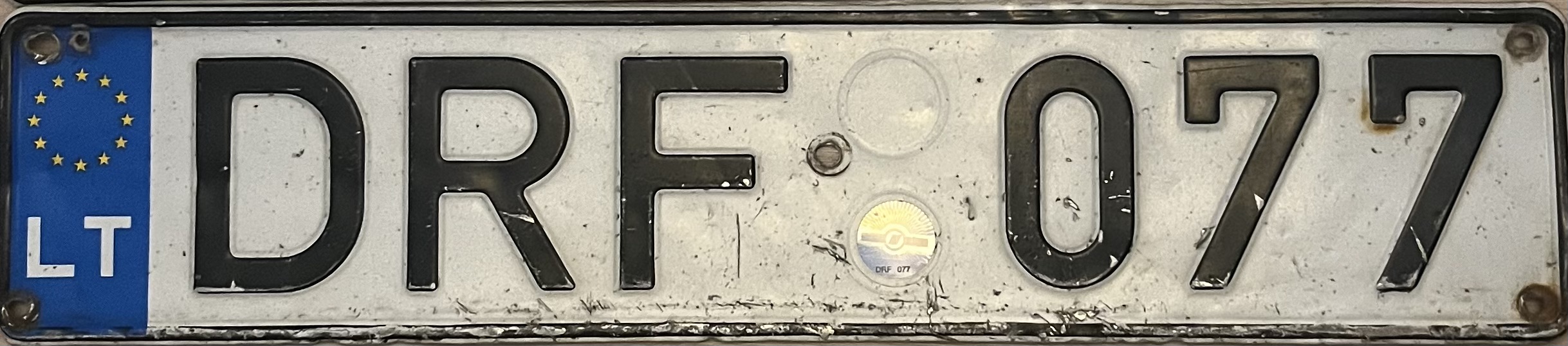 Lithuania license plate DRF 077