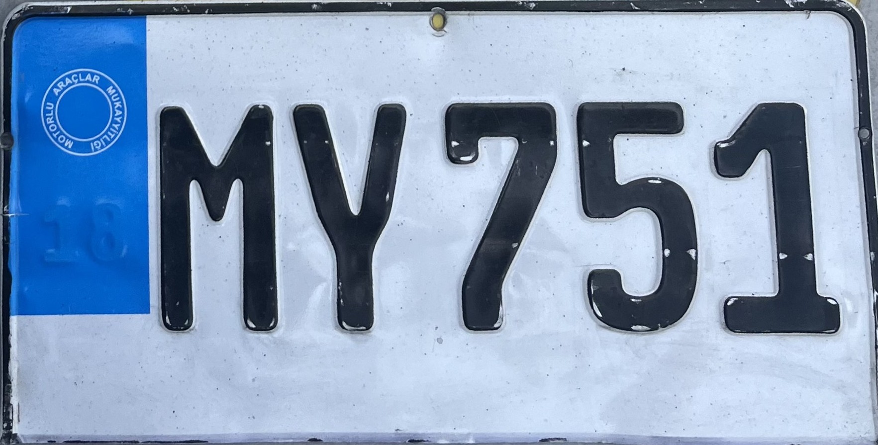 Cyprus license plate MY751