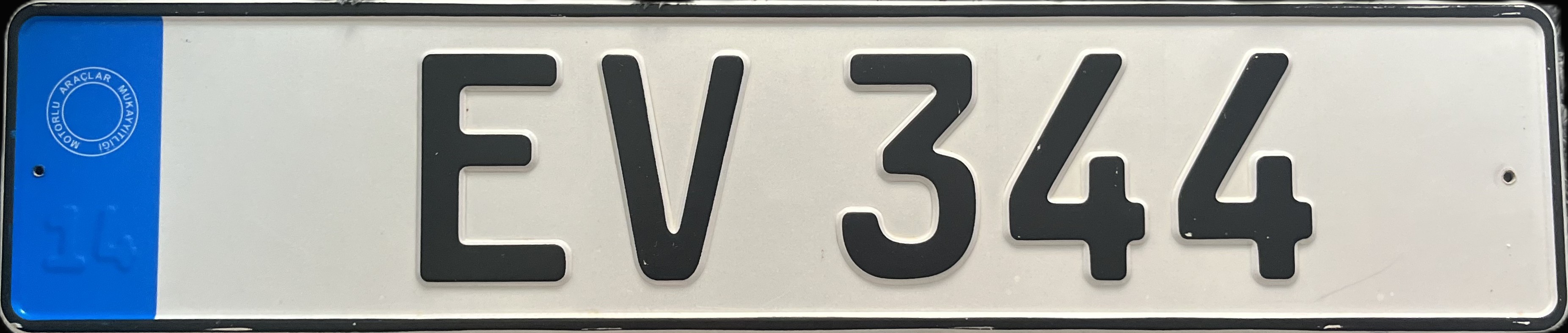 Cyprus license plate EV 344