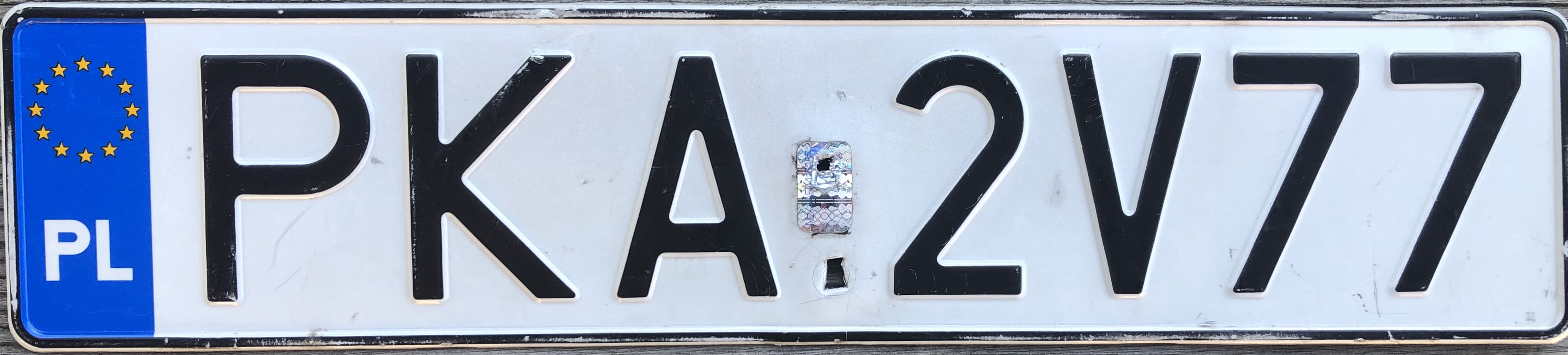 Poland license plate PKA 2V77