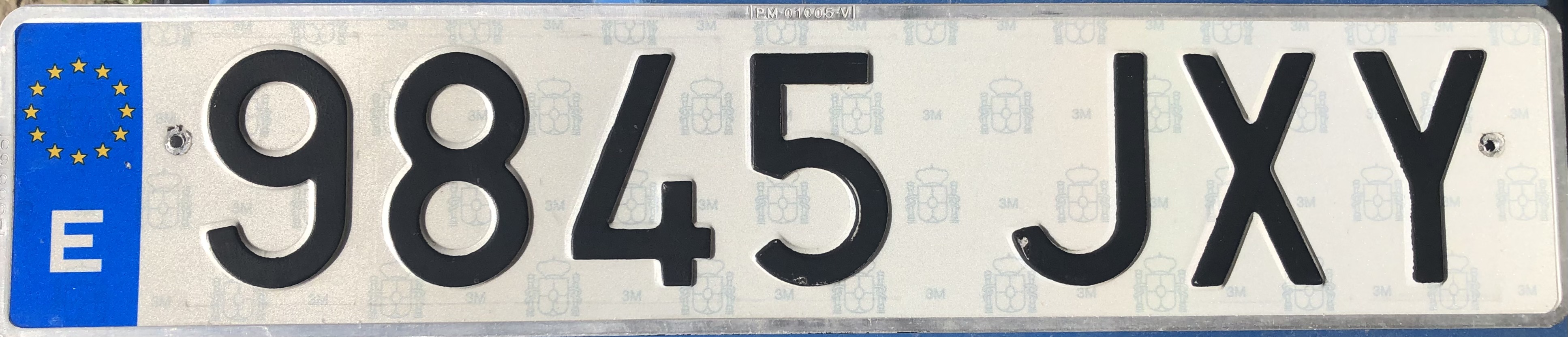 Spain license plate 9845 JXY