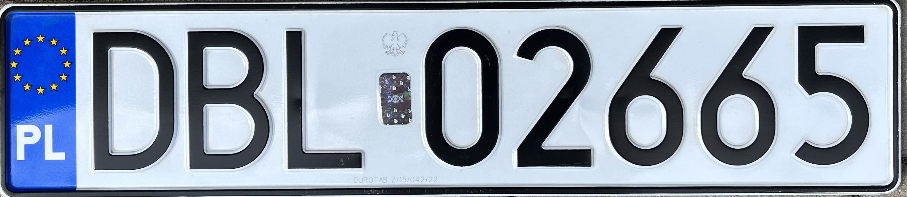 Poland license plate DBL 02665