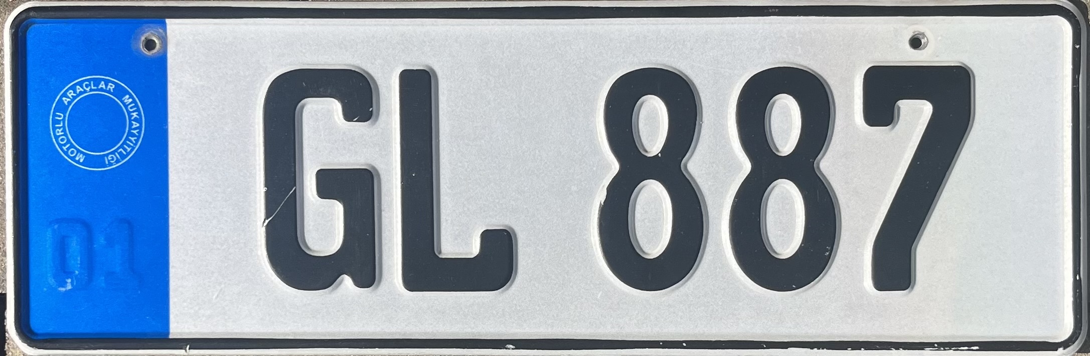 Cyprus license plate GL 887