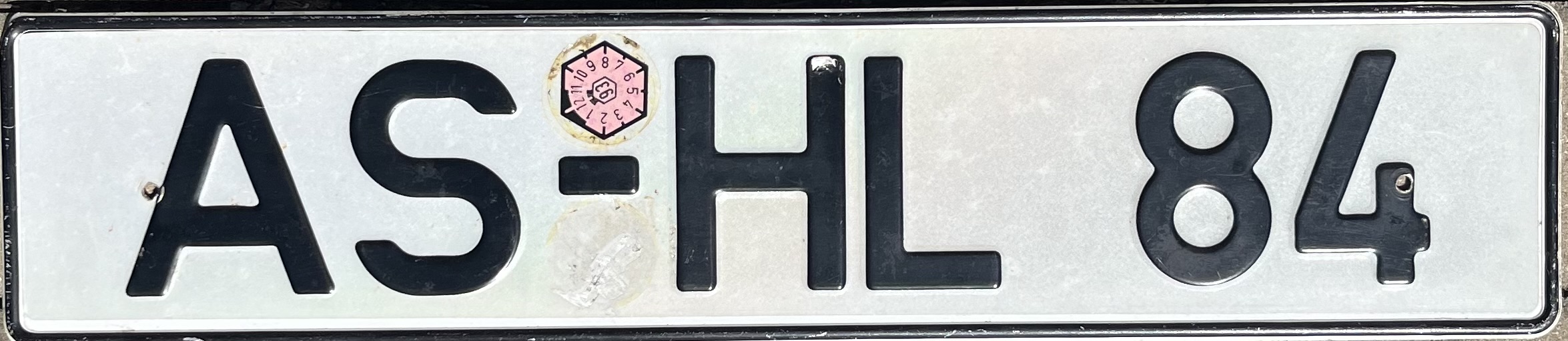 Germany license plate AS-HL 84