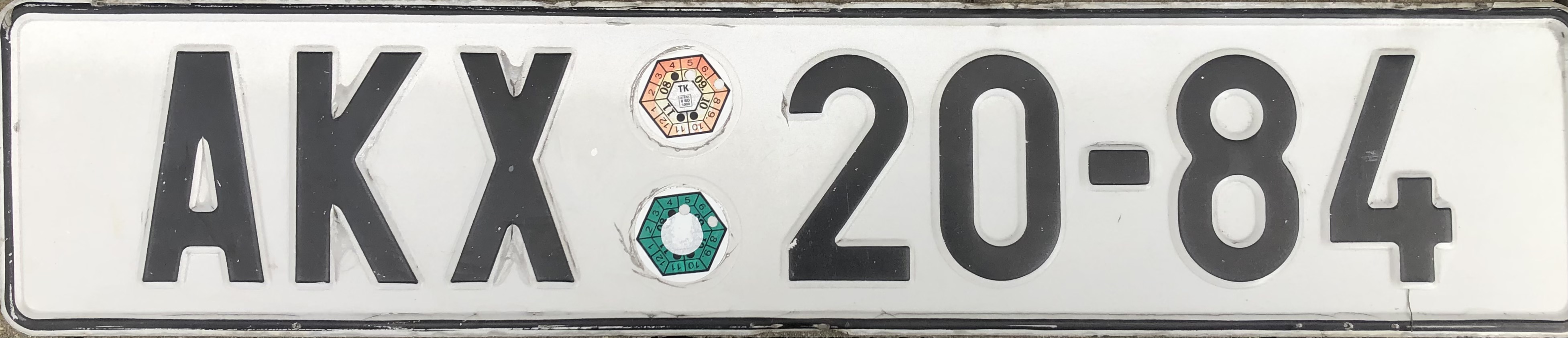 Czech Republic license plate AKX 20-84