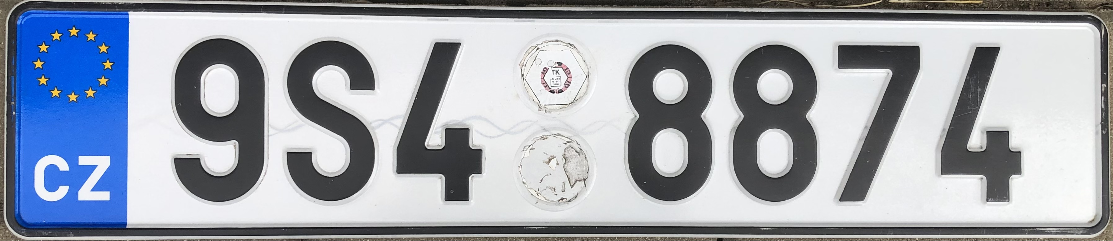 Czech Republic license plate 9S4 8874