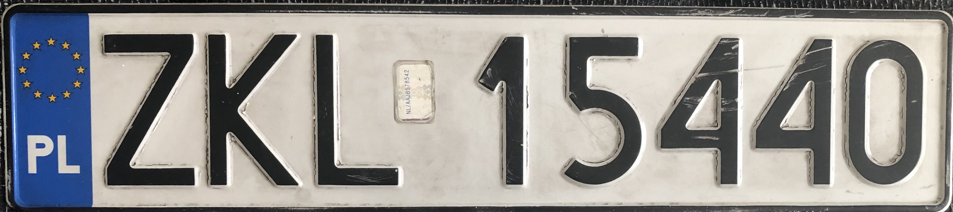 Poland license plate ZKL 15440