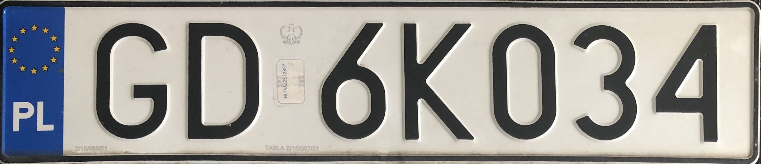 Poland license plate GD 6K034