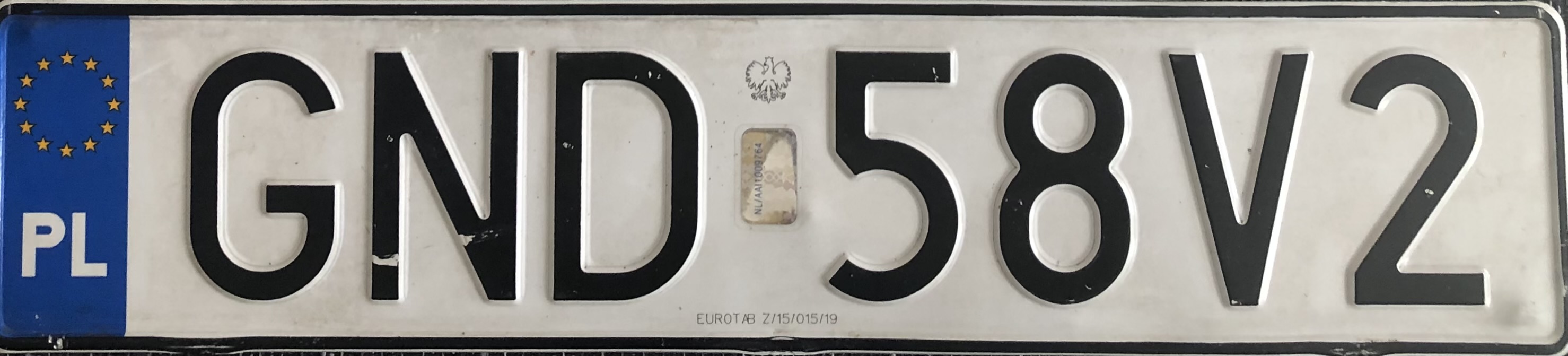Poland license plate GND 58V2