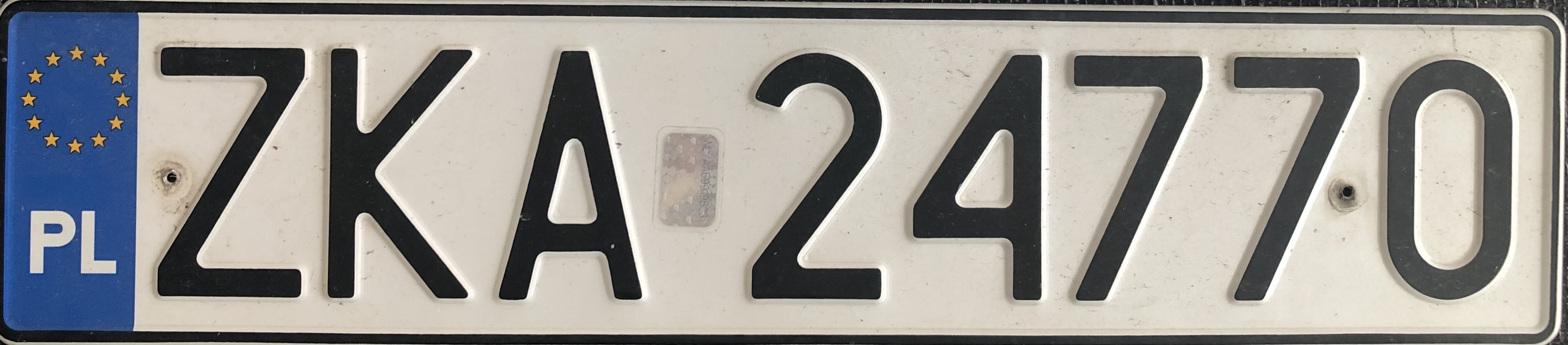 Poland license plate ZKA 24770