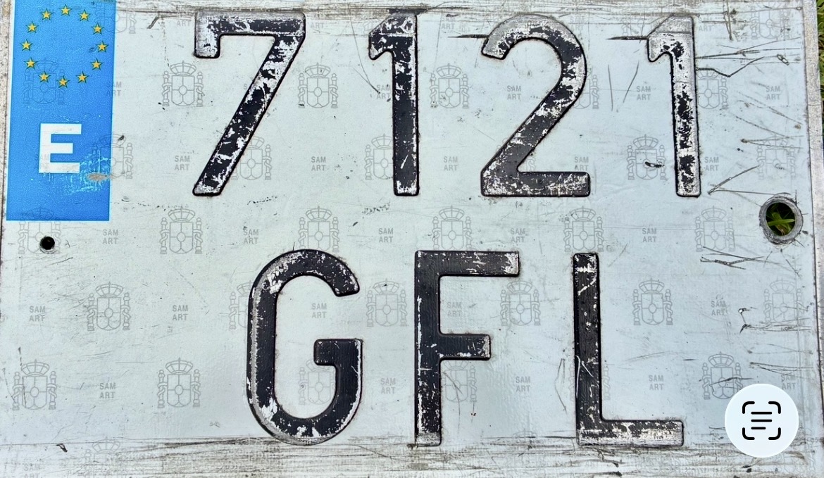 License plate 7121 GFL